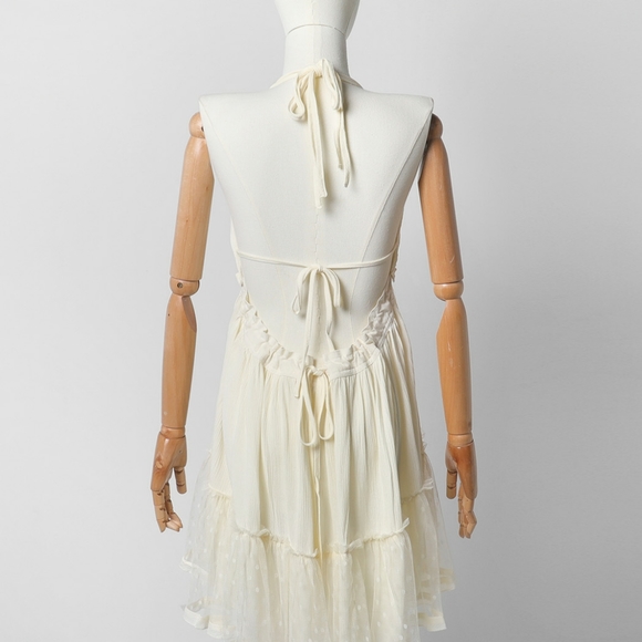 **FP Cream Boho Halter Mini Dress - Picture 12 of 15